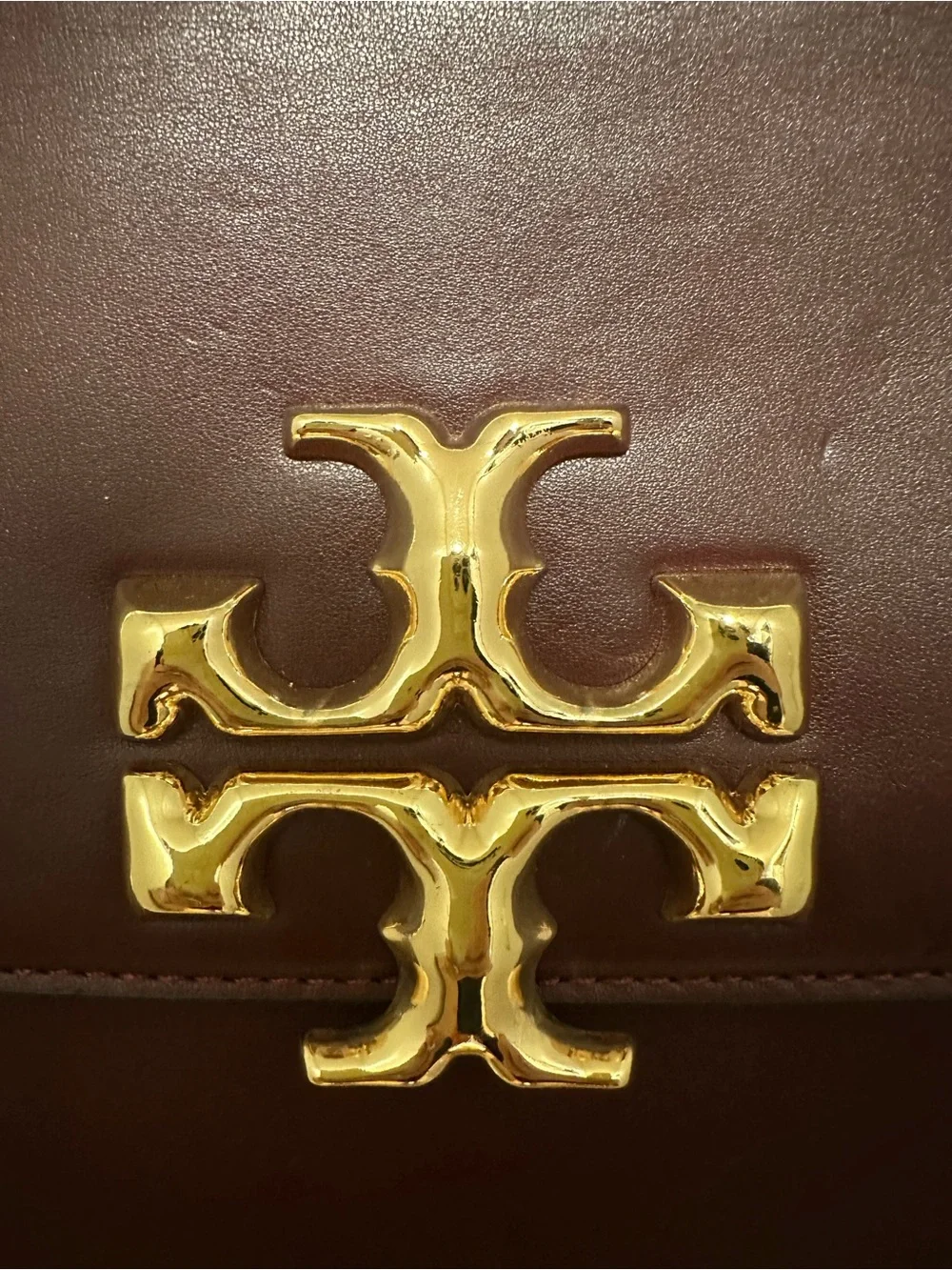 Tory Burch Burgundy Leather Shoulder Bag with Gold Chain